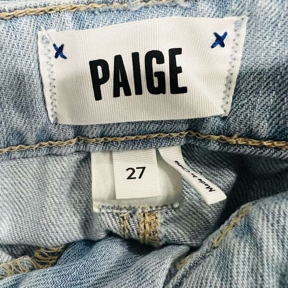 PAIGE light wash pleated trouser cuff jeans size 27 - Picture 9 of 12